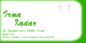 irma kadar business card