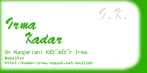 irma kadar business card